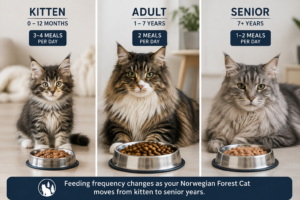 Norwegian Forest Cat feeding schedule by life stage