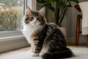 fluffy Norwegian Forest Cat kitten